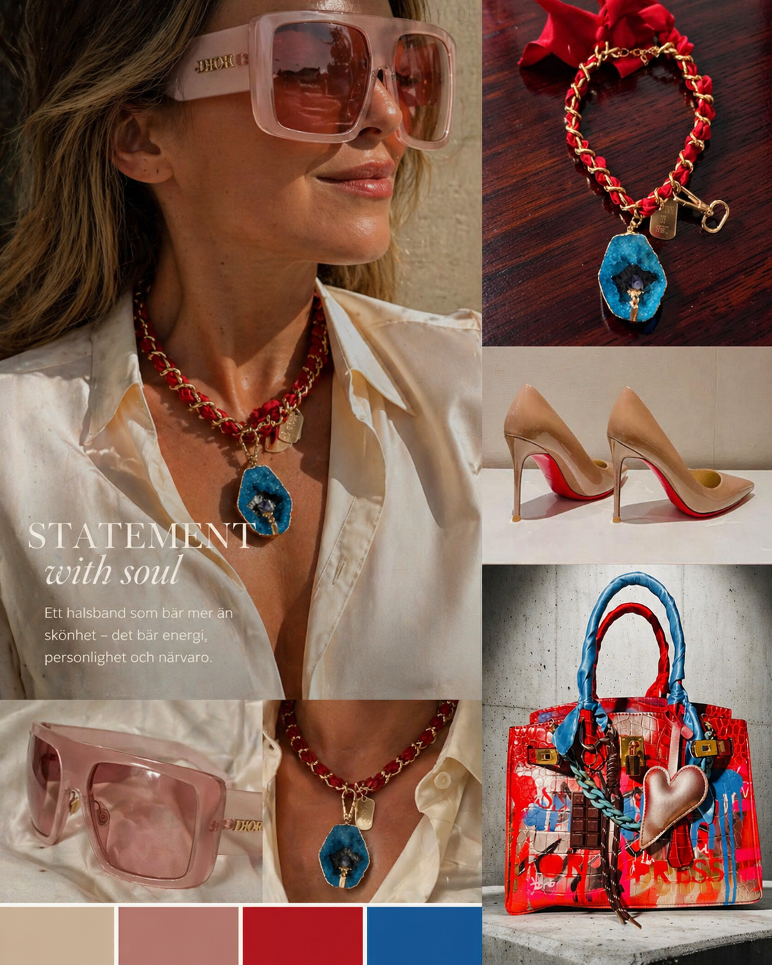 Halsband röd Intuition by spirit